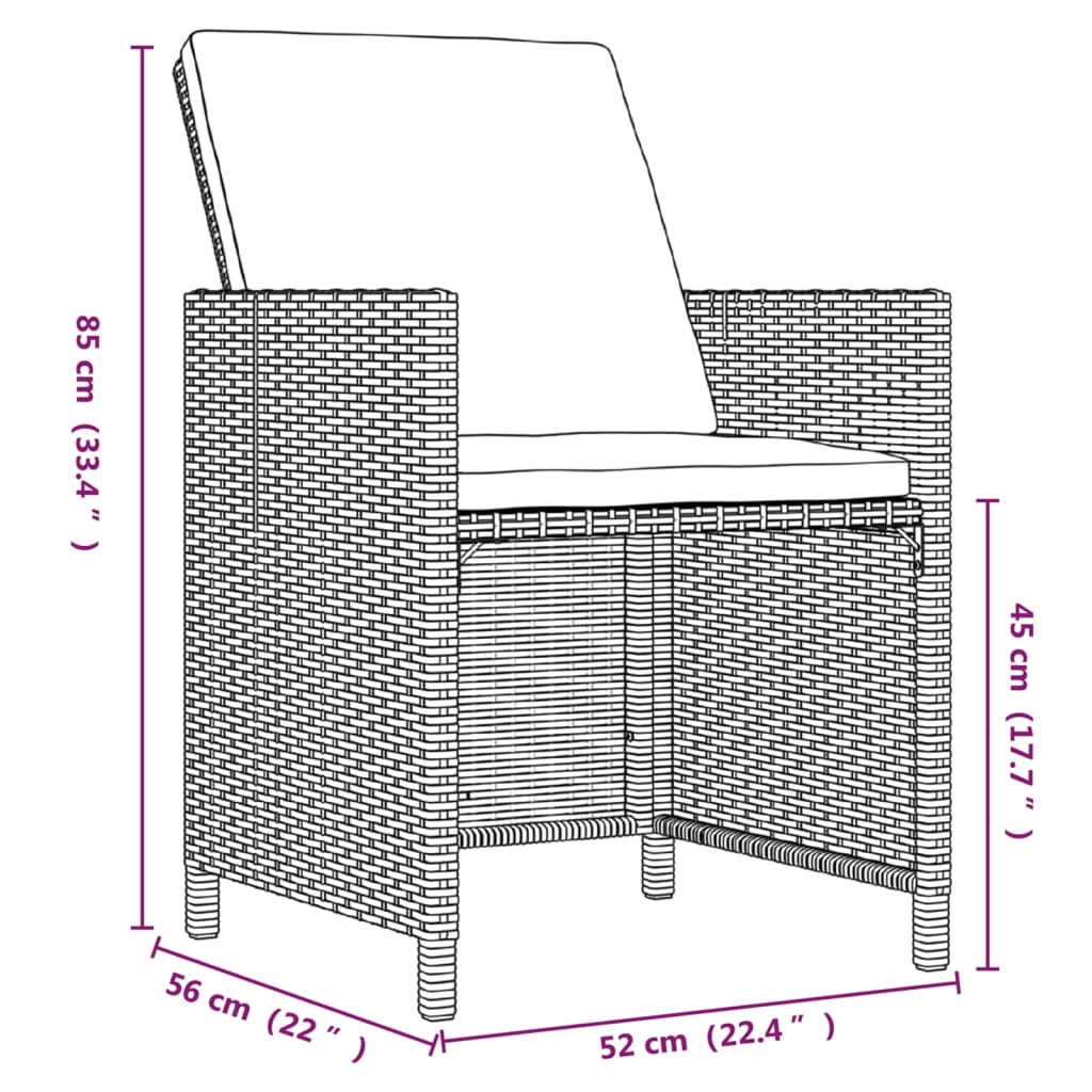 15-delige Tuinset met kussens poly rattan zwart is nu te koop bij PeponiXL, paradijselijk wonen!