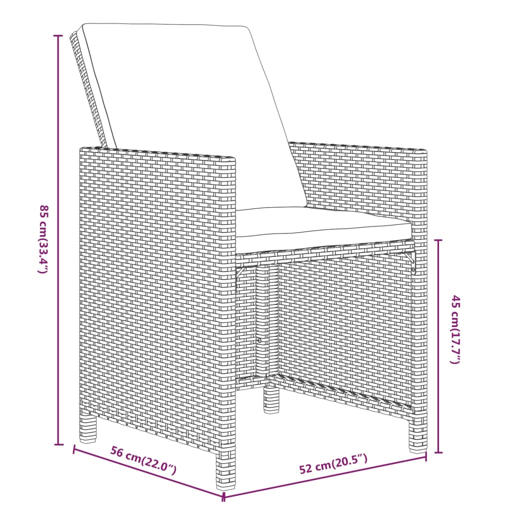 21-delige Tuinset met kussens poly rattan zwart is nu te koop bij PeponiXL, paradijselijk wonen!