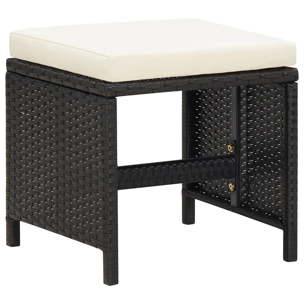 21-delige Tuinset met kussens poly rattan zwart is nu te koop bij PeponiXL, paradijselijk wonen!