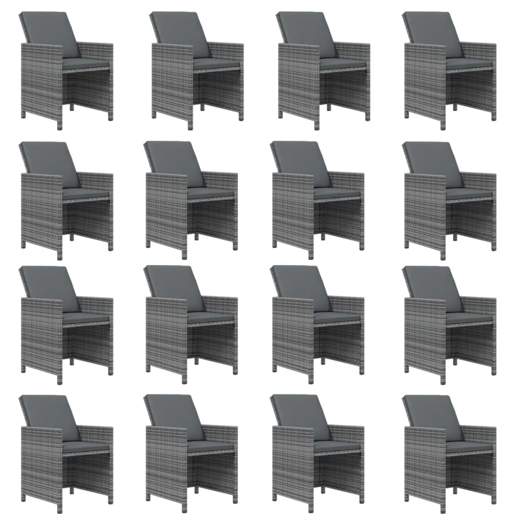 21-delige Tuinset met kussens poly rattan grijs is nu te koop bij PeponiXL, paradijselijk wonen!