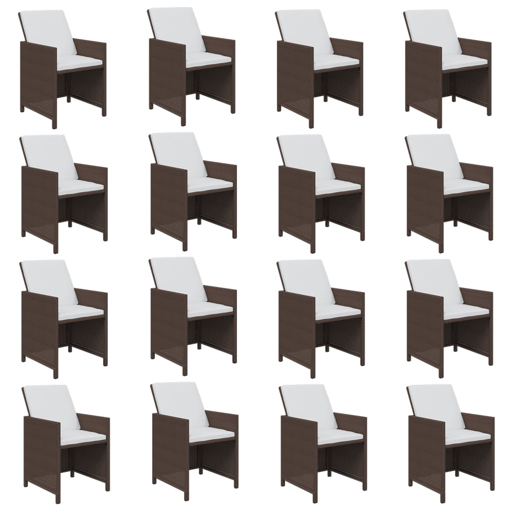 17-delige Tuinset met kussens poly rattan bruin is nu te koop bij PeponiXL, paradijselijk wonen!