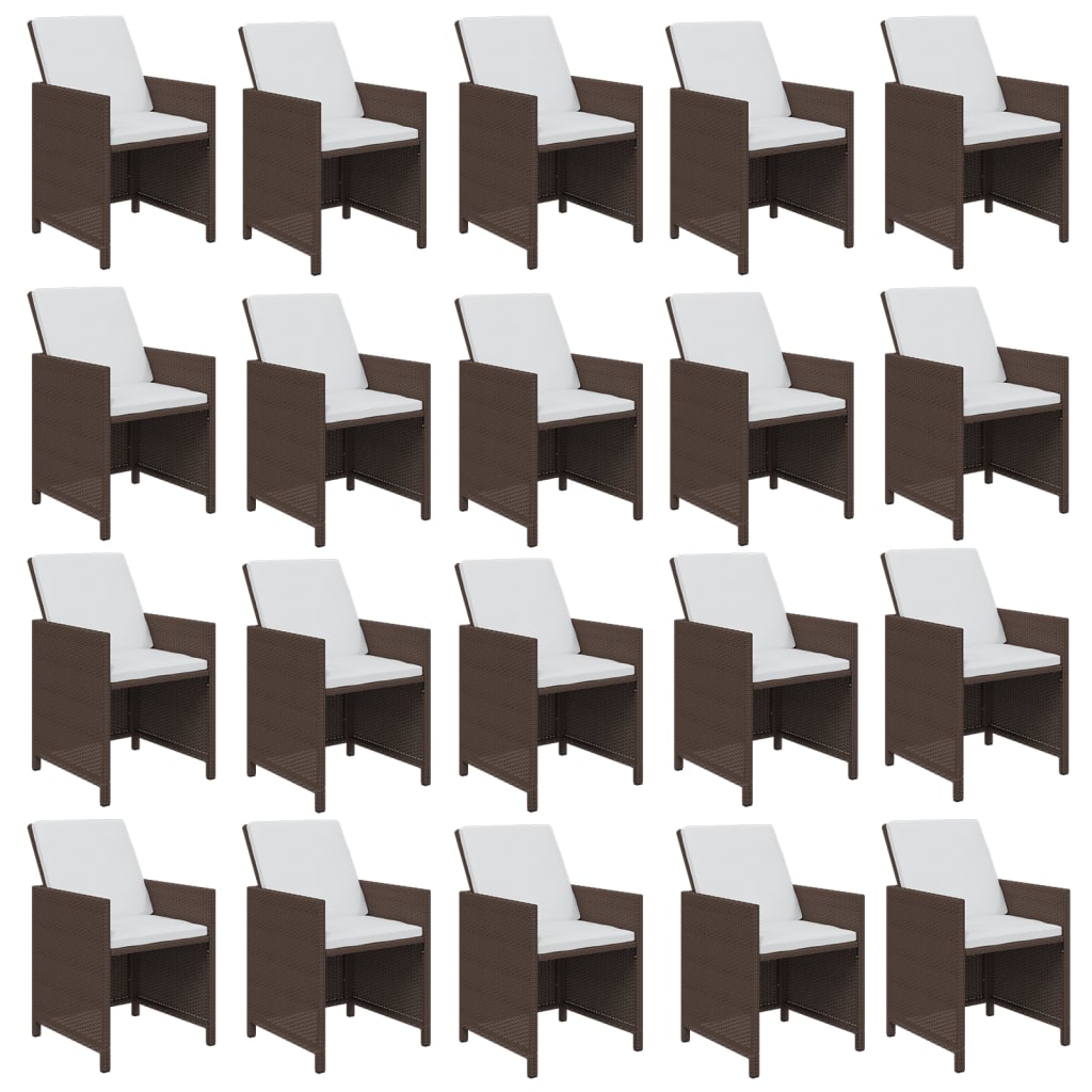 21-delige Tuinset met kussens poly rattan bruin is nu te koop bij PeponiXL, paradijselijk wonen!