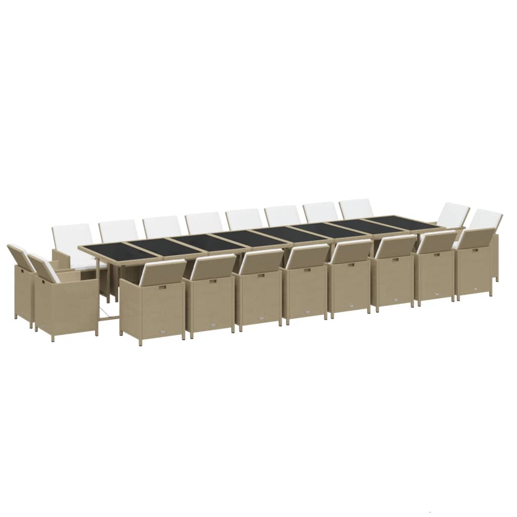 21-delige Tuinset met kussens poly rattan beige is nu te koop bij PeponiXL, paradijselijk wonen!