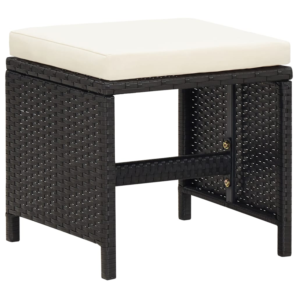 21-delige Tuinset met kussens poly rattan zwart is nu te koop bij PeponiXL, paradijselijk wonen!