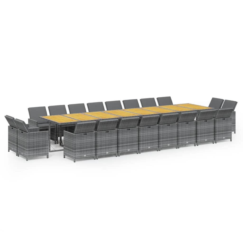 21-delige Tuinset met kussens poly rattan grijs is nu te koop bij PeponiXL, paradijselijk wonen!