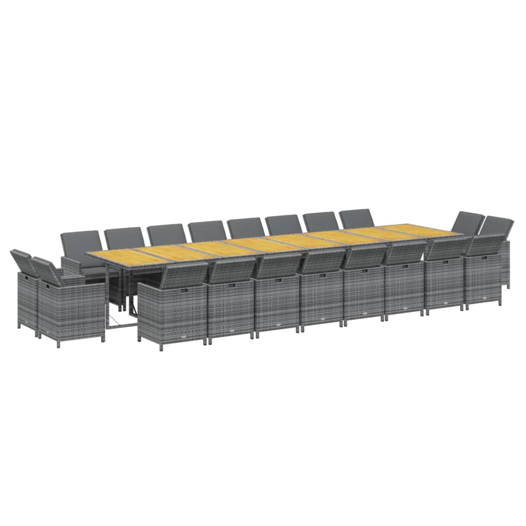 21-delige Tuinset met kussens poly rattan grijs is nu te koop bij PeponiXL, paradijselijk wonen!