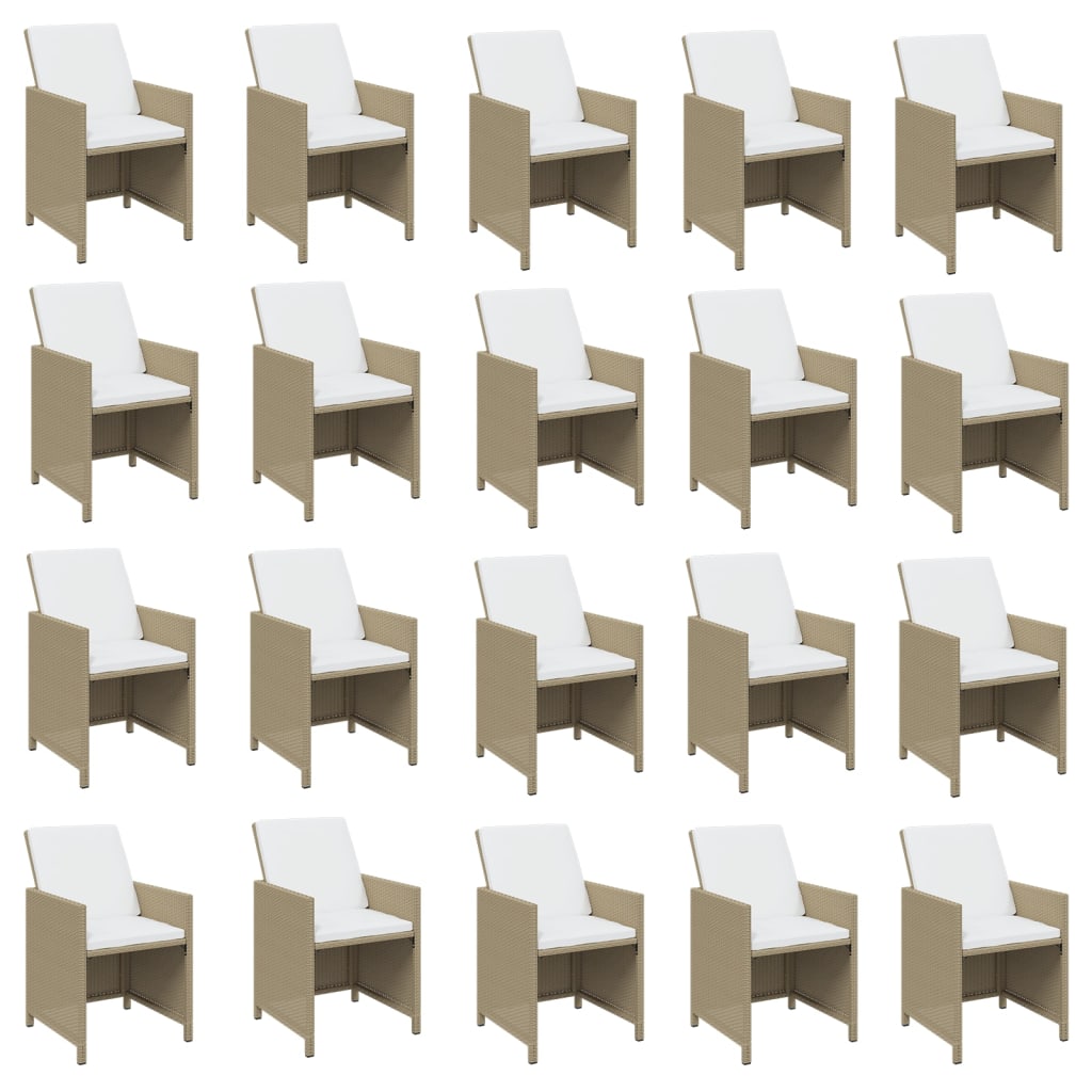 21-delige Tuinset met kussens poly rattan beige is nu te koop bij PeponiXL, paradijselijk wonen!