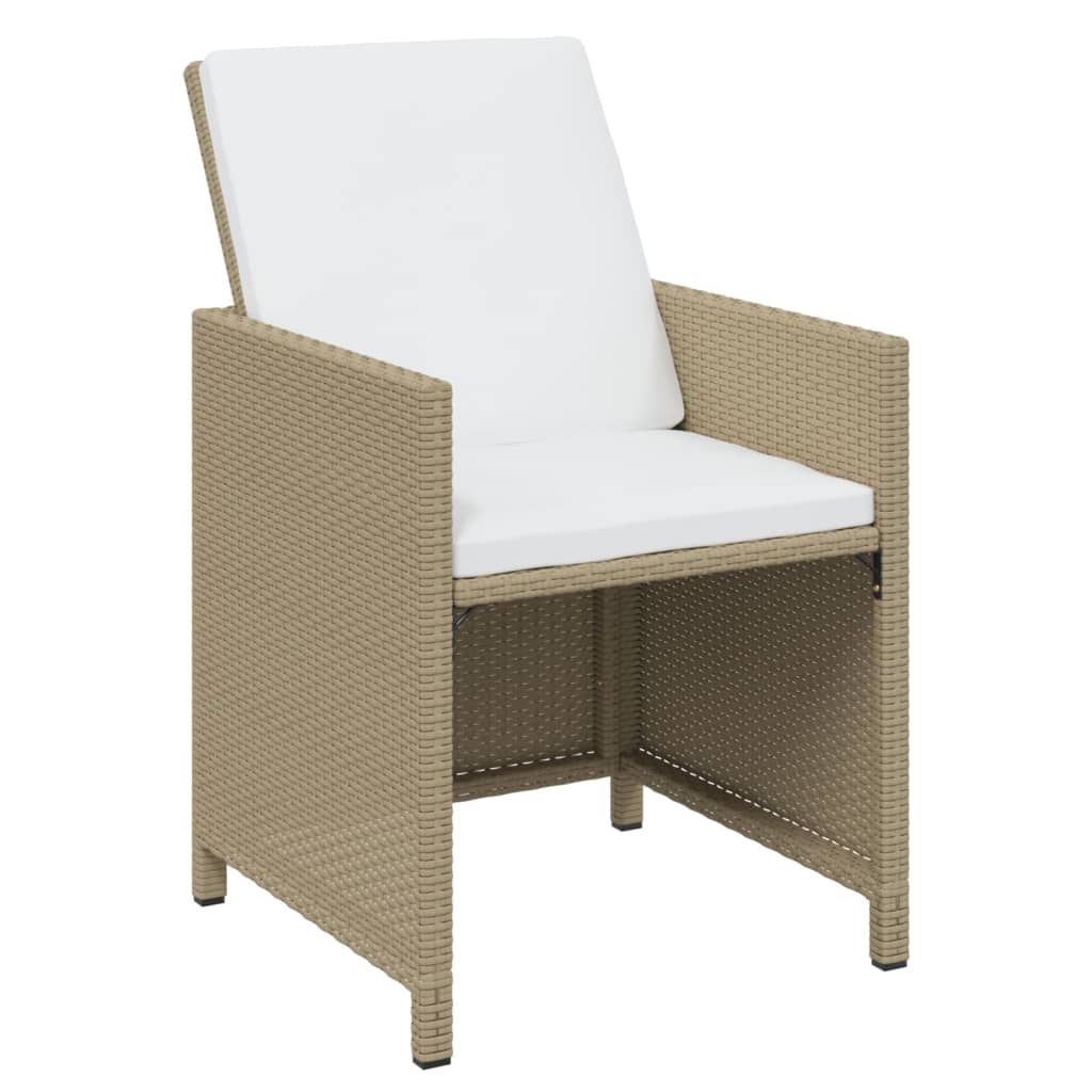21-delige Tuinset met kussens poly rattan beige is nu te koop bij PeponiXL, paradijselijk wonen!