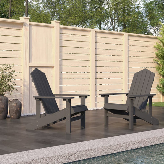 Tuinstoelen 2 st Adirondack HDPE antracietkleurig is nu te koop bij PeponiXL, paradijselijk wonen!