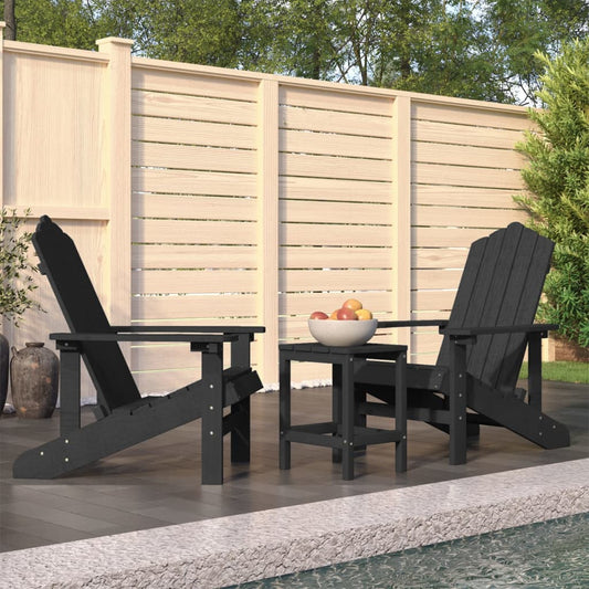 Tuinstoelen Adirondack met tafel HDPE antracietkleurig is nu te koop bij PeponiXL, paradijselijk wonen!