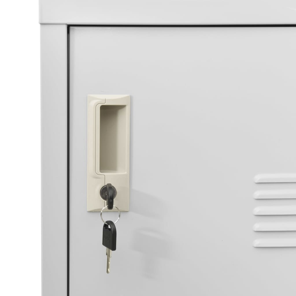 Lockerkasten 2 st 90x45x92,5 cm staal lichtgrijs is nu te koop bij PeponiXL, paradijselijk wonen!