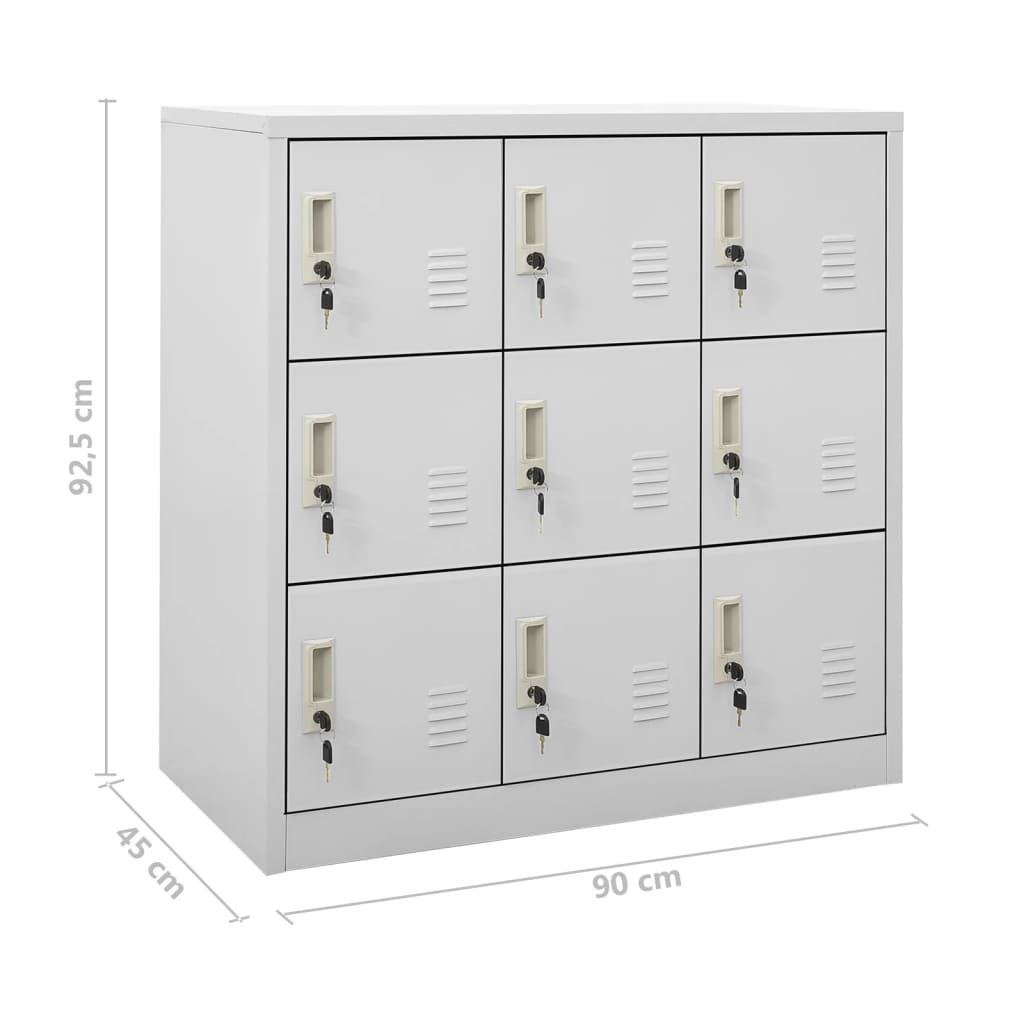 Lockerkasten 2 st 90x45x92,5 cm staal lichtgrijs is nu te koop bij PeponiXL, paradijselijk wonen!