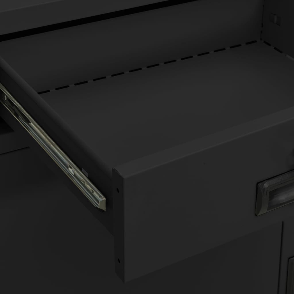 Kantoorkast met plantenbak 90x40x125 cm staal antracietkleurig is nu te koop bij PeponiXL, paradijselijk wonen!