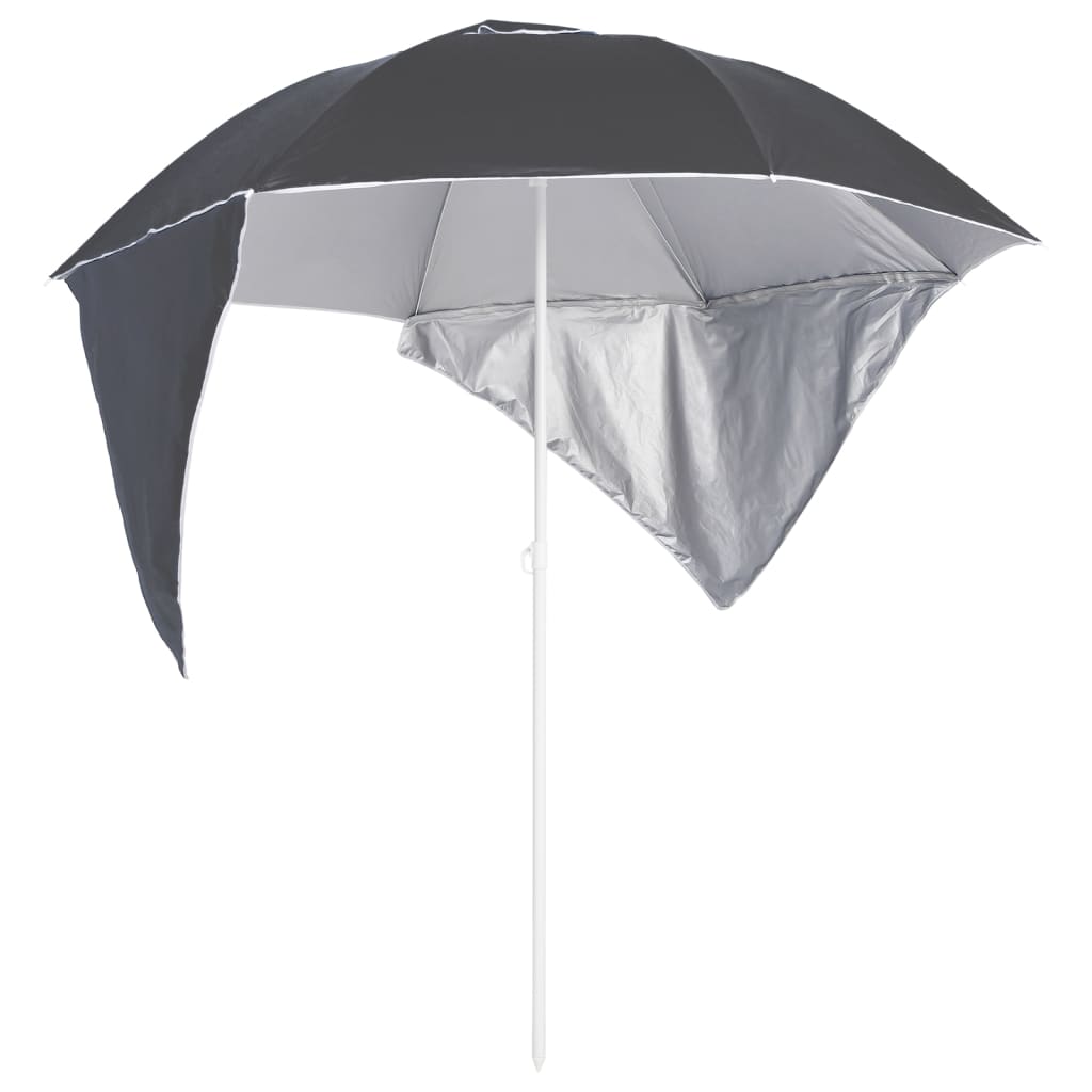 Strandparasol met zijwanden 215 cm antracietkleurig is nu te koop bij PeponiXL, paradijselijk wonen!