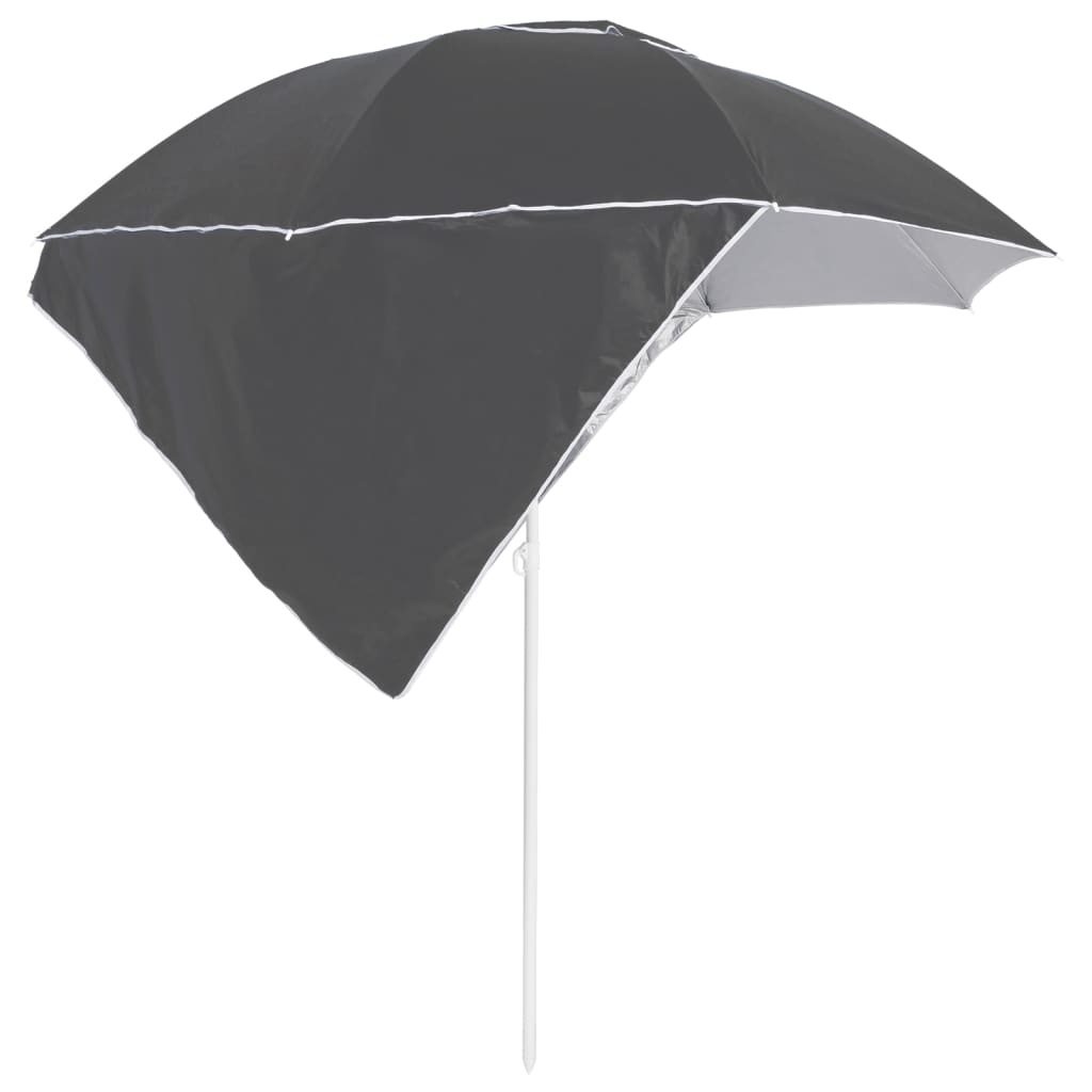 Strandparasol met zijwanden 215 cm antracietkleurig is nu te koop bij PeponiXL, paradijselijk wonen!