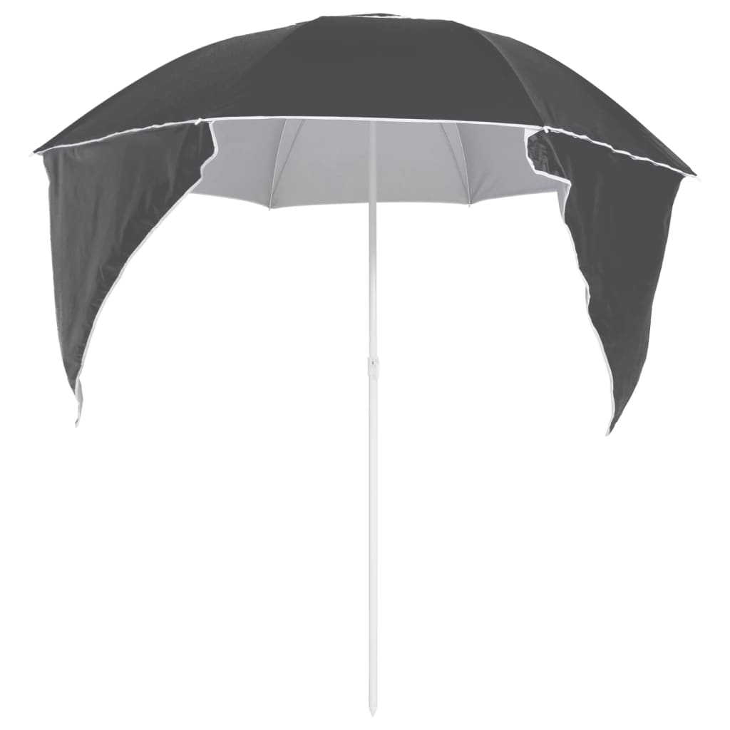 Strandparasol met zijwanden 215 cm antracietkleurig is nu te koop bij PeponiXL, paradijselijk wonen!