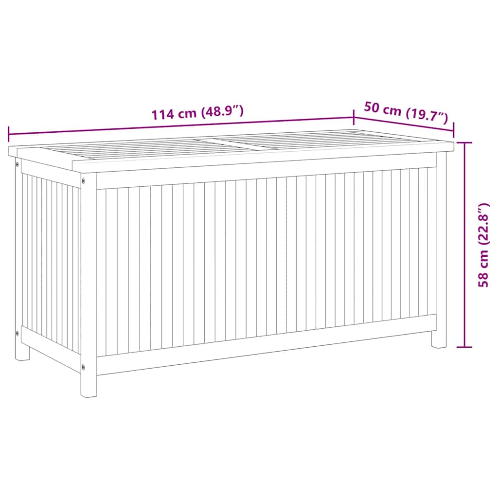Tuinbox 114x50x58 cm massief teakhout is nu te koop bij PeponiXL, paradijselijk wonen!