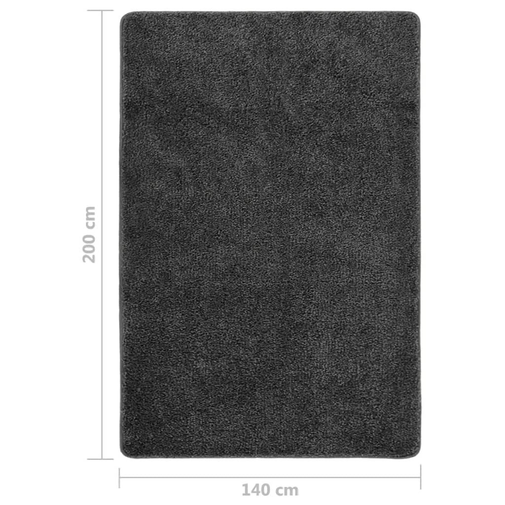 Vloerkleed shaggy anti-slip 140x200 cm donkergrijs is nu te koop bij PeponiXL, paradijselijk wonen!