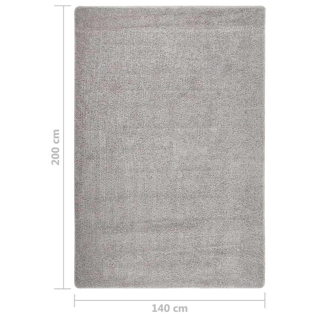 Vloerkleed shaggy anti-slip 140x200 cm lichtgrijs is nu te koop bij PeponiXL, paradijselijk wonen!