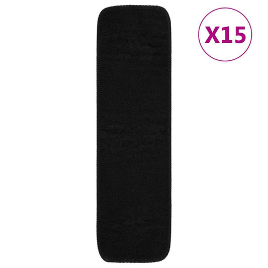 Trapmatten 15 st anti-slip rechthoekig 75x20 cm zwart is nu te koop bij PeponiXL, paradijselijk wonen!
