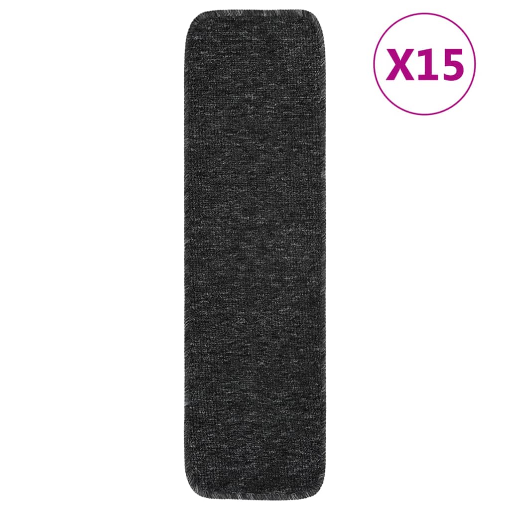 Trapmatten 15 st anti-slip rechthoekig 75x20 cm antracietkleur is nu te koop bij PeponiXL, paradijselijk wonen!
