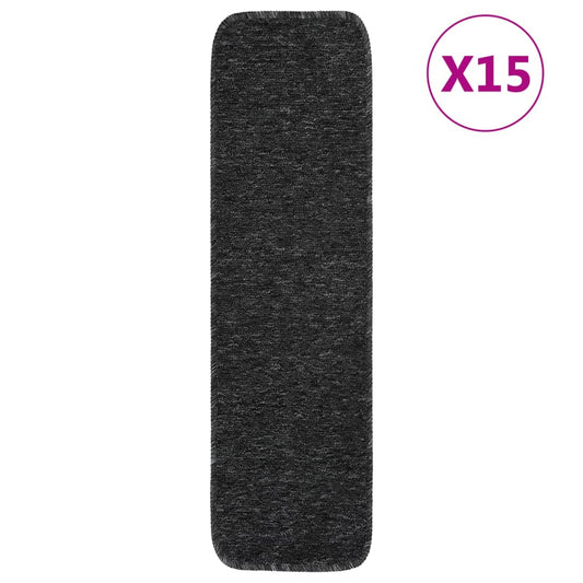 Trapmatten 15 st anti-slip rechthoekig 75x20 cm antracietkleur is nu te koop bij PeponiXL, paradijselijk wonen!