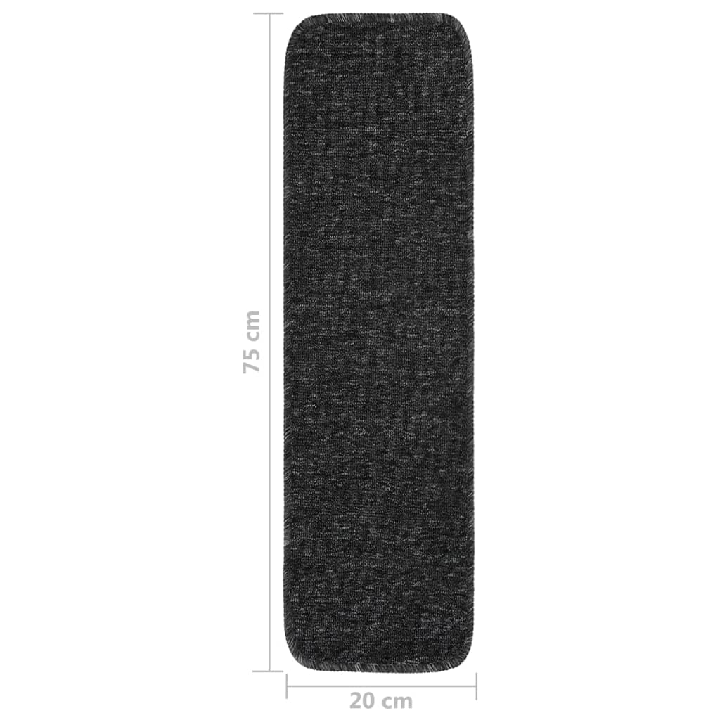 Trapmatten 15 st anti-slip rechthoekig 75x20 cm antracietkleur is nu te koop bij PeponiXL, paradijselijk wonen!