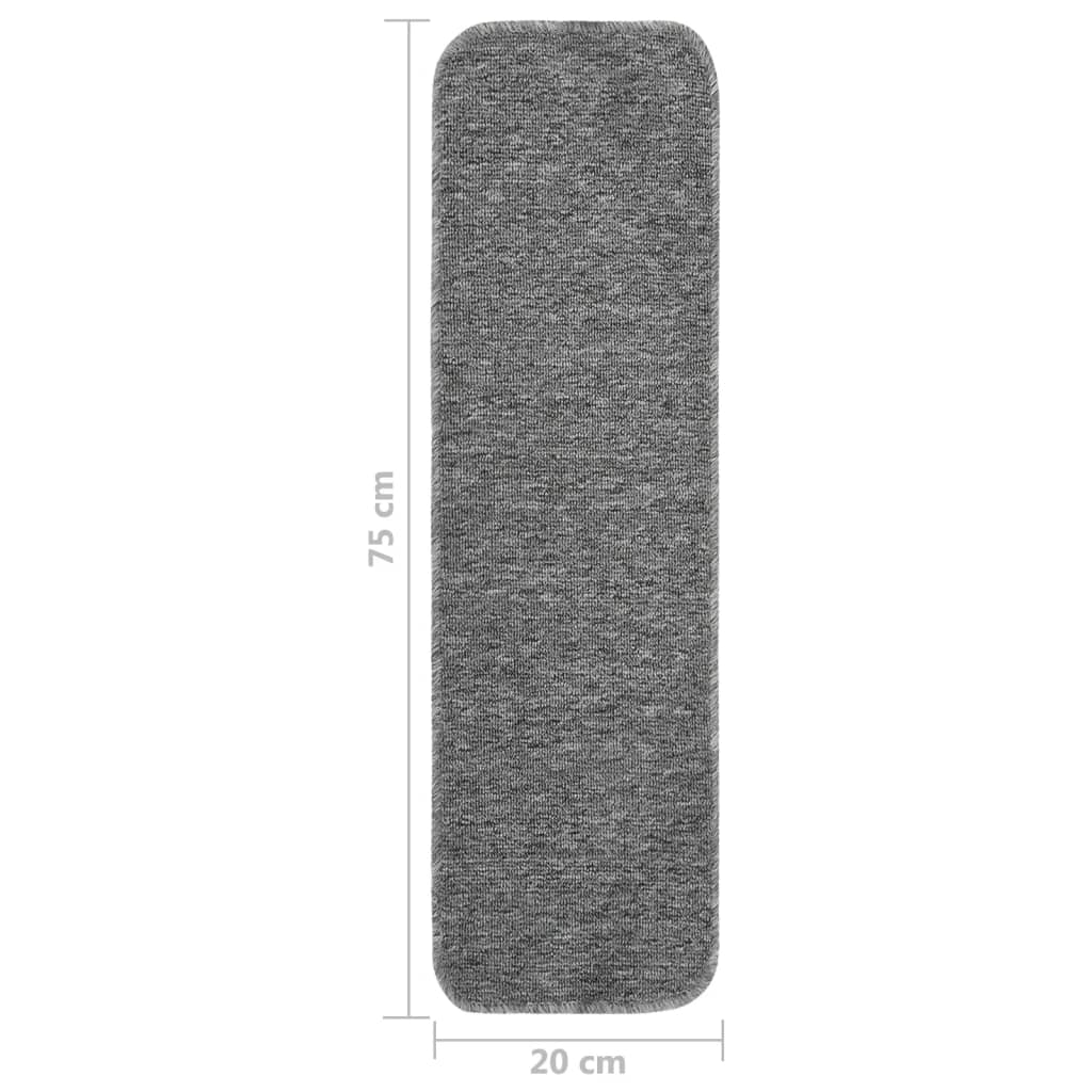 Trapmatten 15 st anti-slip rechthoekig 75x20 cm grijs is nu te koop bij PeponiXL, paradijselijk wonen!