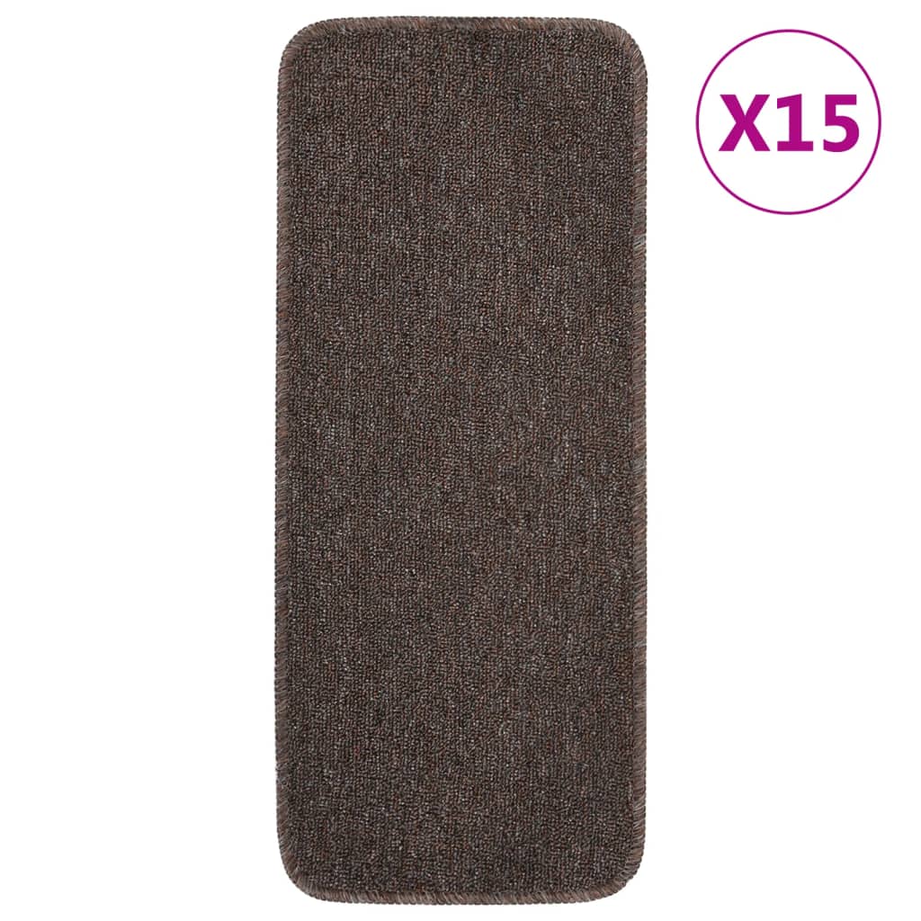 Trapmatten 15 st anti-slip rechthoekig 60x25 cm bruin is nu te koop bij PeponiXL, paradijselijk wonen!