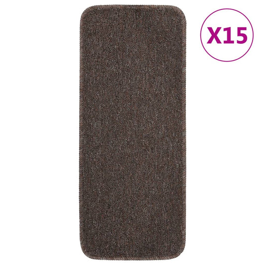 Trapmatten 15 st anti-slip rechthoekig 60x25 cm bruin is nu te koop bij PeponiXL, paradijselijk wonen!