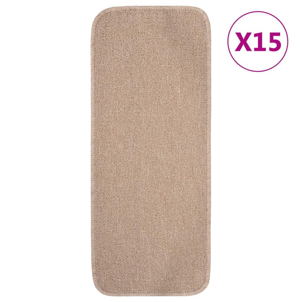 Trapmatten 15 st anti-slip rechthoekig 60x25 cm beige is nu te koop bij PeponiXL, paradijselijk wonen!