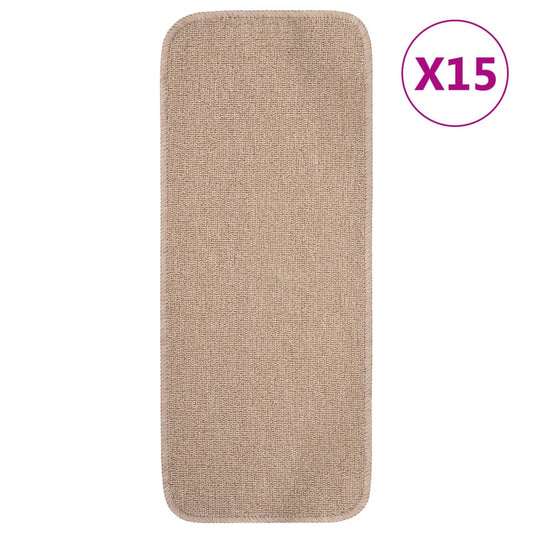 Trapmatten 15 st anti-slip rechthoekig 60x25 cm beige is nu te koop bij PeponiXL, paradijselijk wonen!