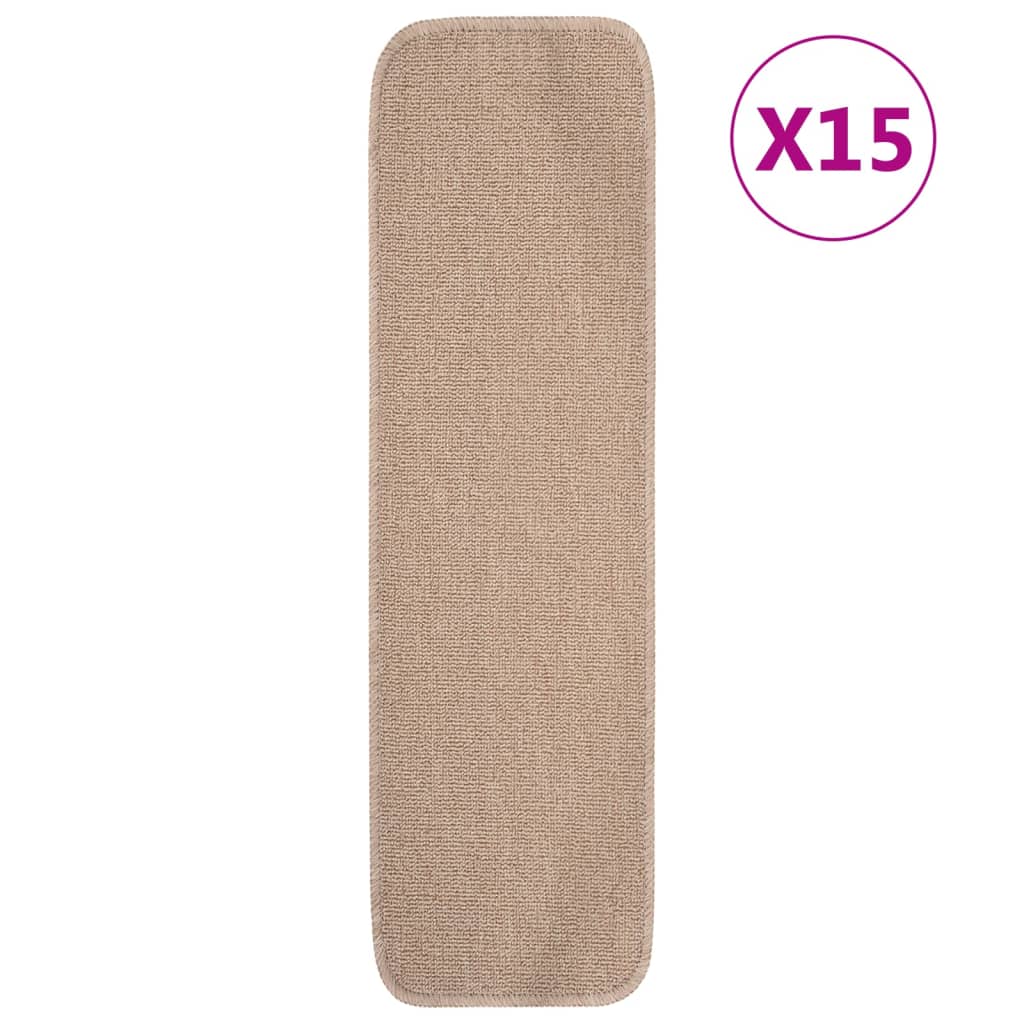Trapmatten 15 st anti-slip rechthoekig 75x20 cm beige is nu te koop bij PeponiXL, paradijselijk wonen!