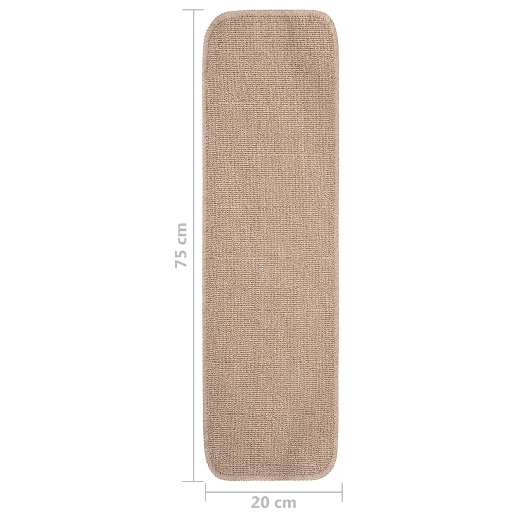 Trapmatten 15 st anti-slip rechthoekig 75x20 cm beige is nu te koop bij PeponiXL, paradijselijk wonen!