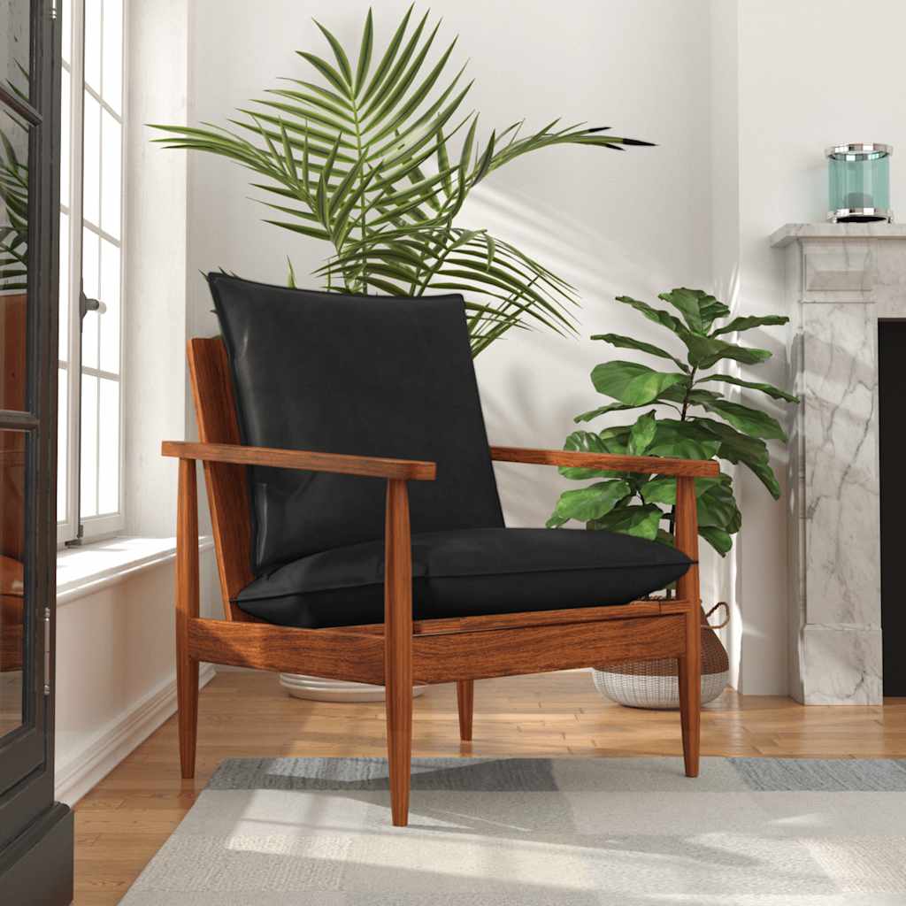 Fauteuil echt leer en massief acaciahout is nu te koop bij PeponiXL, paradijselijk wonen!