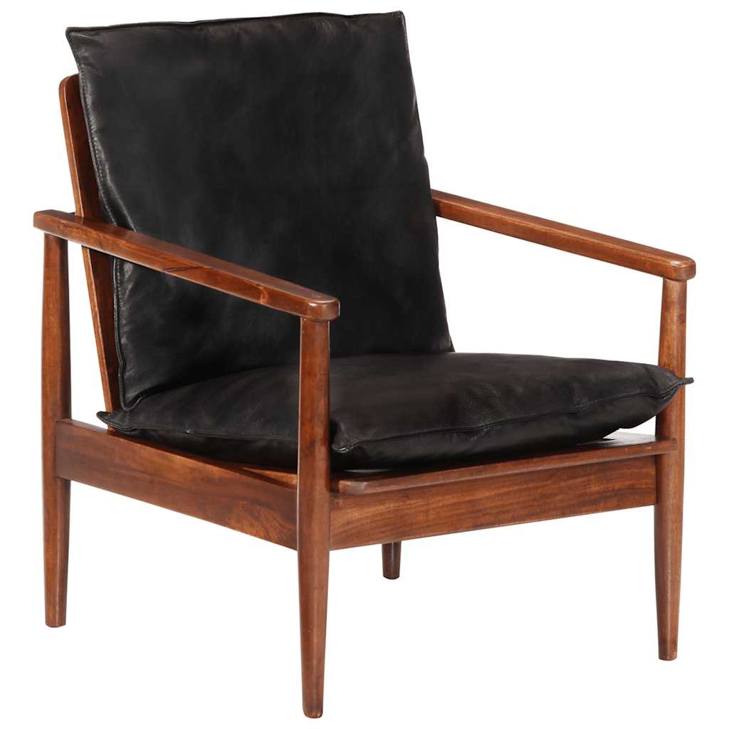 Fauteuil echt leer en massief acaciahout is nu te koop bij PeponiXL, paradijselijk wonen!