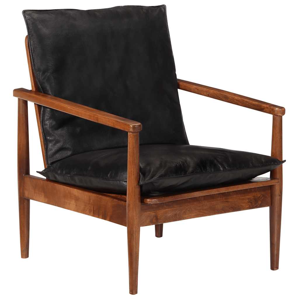 Fauteuil echt leer en massief acaciahout is nu te koop bij PeponiXL, paradijselijk wonen!