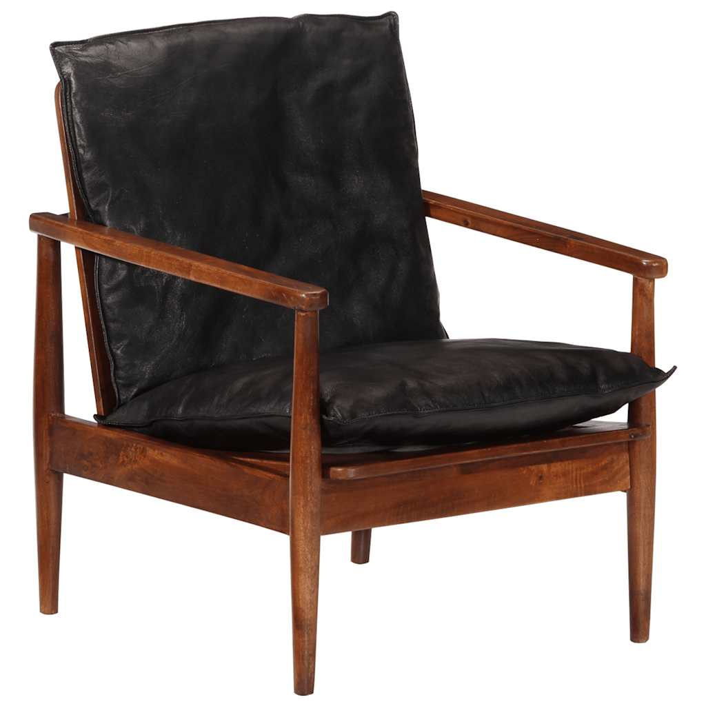 Fauteuil echt leer en massief acaciahout is nu te koop bij PeponiXL, paradijselijk wonen!