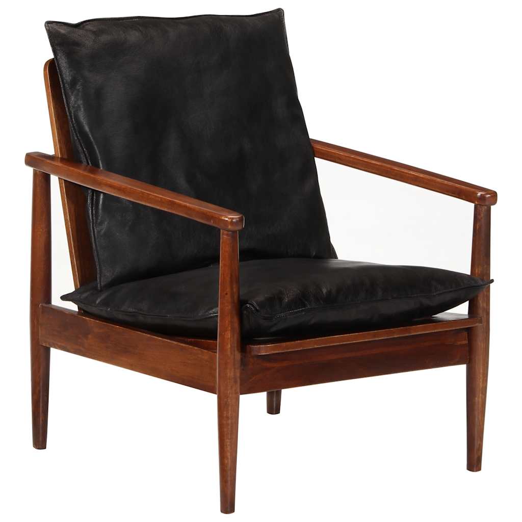 Fauteuil echt leer en massief acaciahout is nu te koop bij PeponiXL, paradijselijk wonen!