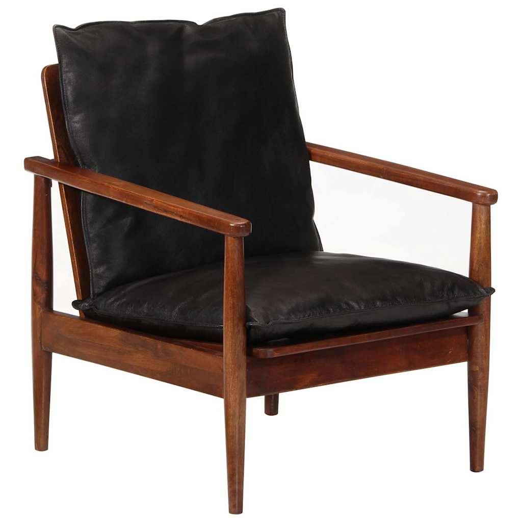 Fauteuil echt leer en massief acaciahout is nu te koop bij PeponiXL, paradijselijk wonen!