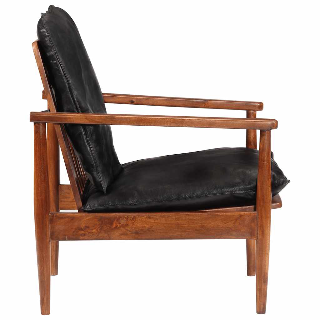 Fauteuil echt leer en massief acaciahout is nu te koop bij PeponiXL, paradijselijk wonen!