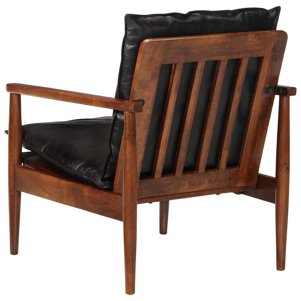 Fauteuil echt leer en massief acaciahout is nu te koop bij PeponiXL, paradijselijk wonen!