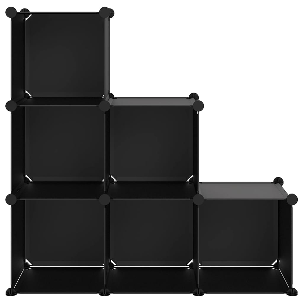 Opbergmeubel met 6 vakken polypropeen zwart is nu te koop bij PeponiXL, paradijselijk wonen!