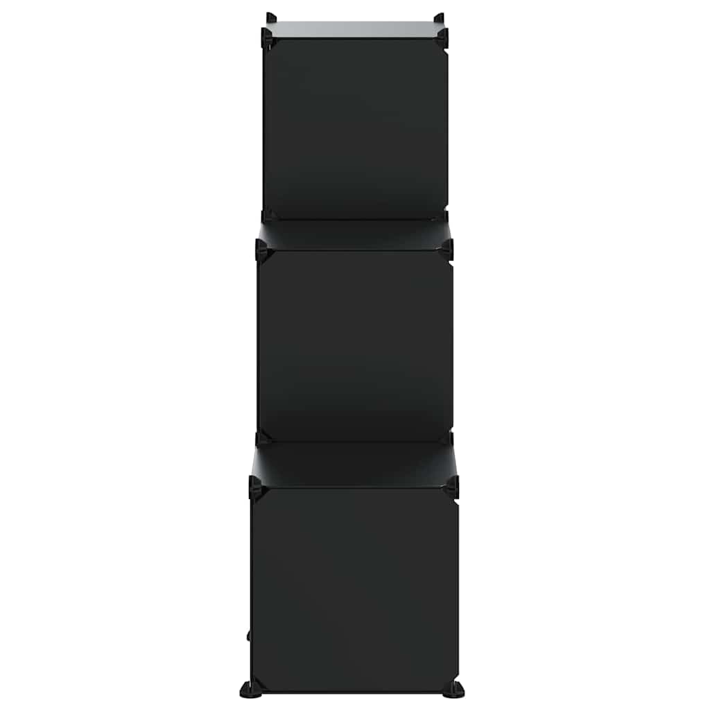 Opbergmeubel met 6 vakken polypropeen zwart is nu te koop bij PeponiXL, paradijselijk wonen!