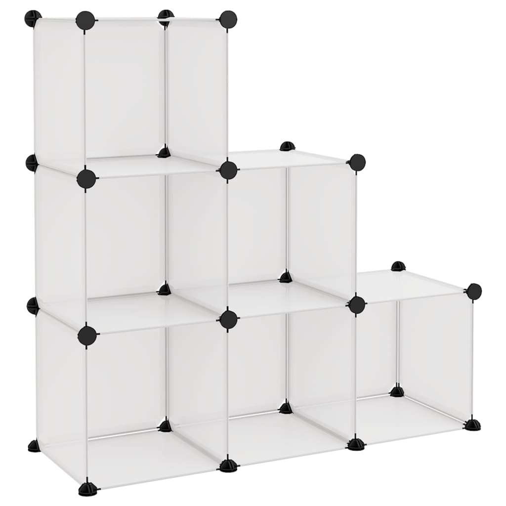 Opbergmeubel met 6 vakken polypropeen transparant is nu te koop bij PeponiXL, paradijselijk wonen!