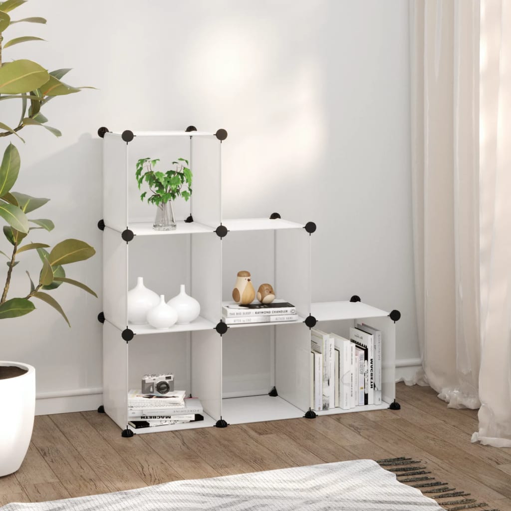 Opbergmeubel met 6 vakken polypropeen transparant is nu te koop bij PeponiXL, paradijselijk wonen!