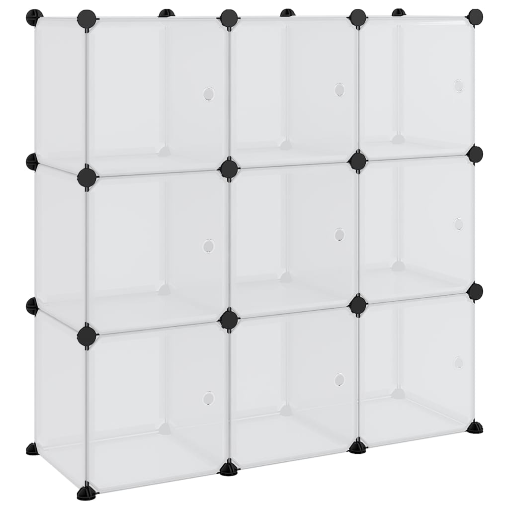 Opbergkubus organizer met 9 kubussen en deuren transparant PP is nu te koop bij PeponiXL, paradijselijk wonen!
