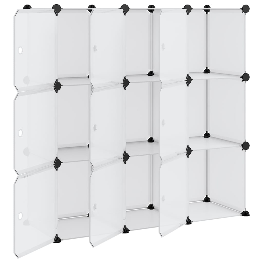 Opbergkubus organizer met 9 kubussen en deuren transparant PP is nu te koop bij PeponiXL, paradijselijk wonen!