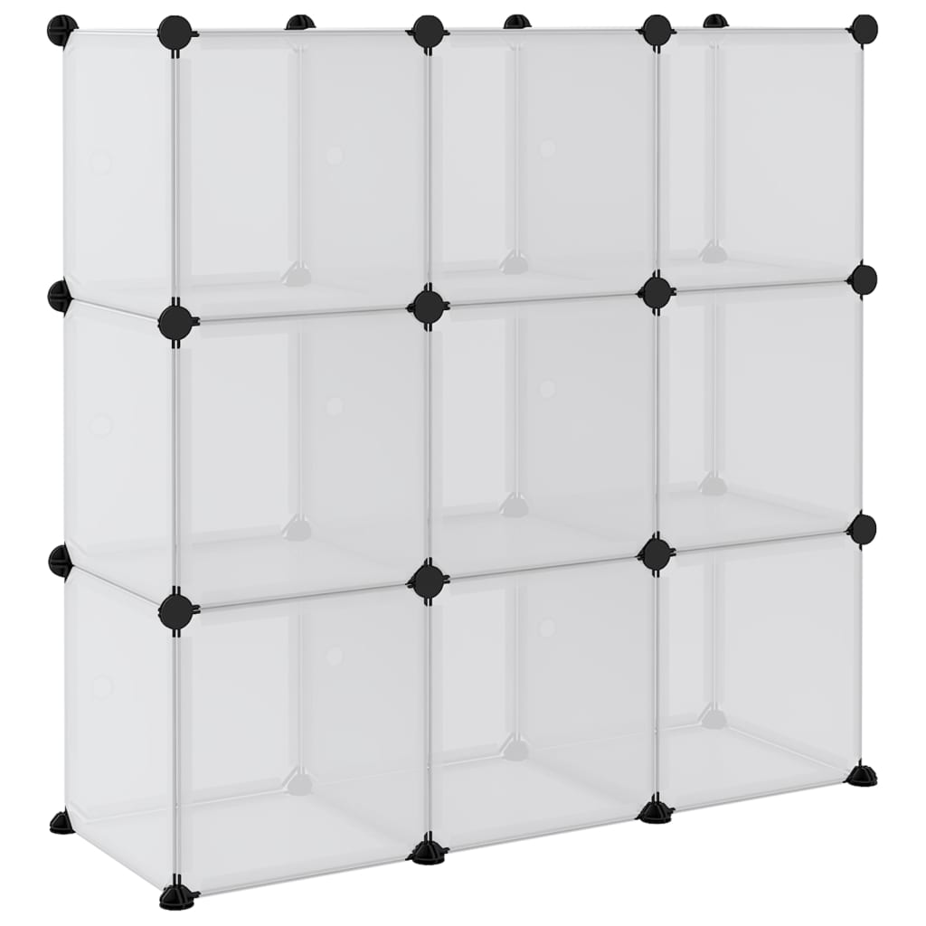 Opbergkubus organizer met 9 kubussen en deuren transparant PP is nu te koop bij PeponiXL, paradijselijk wonen!