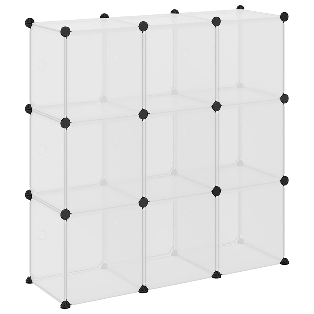 Opbergkubus organizer met 9 kubussen en deuren transparant PP is nu te koop bij PeponiXL, paradijselijk wonen!